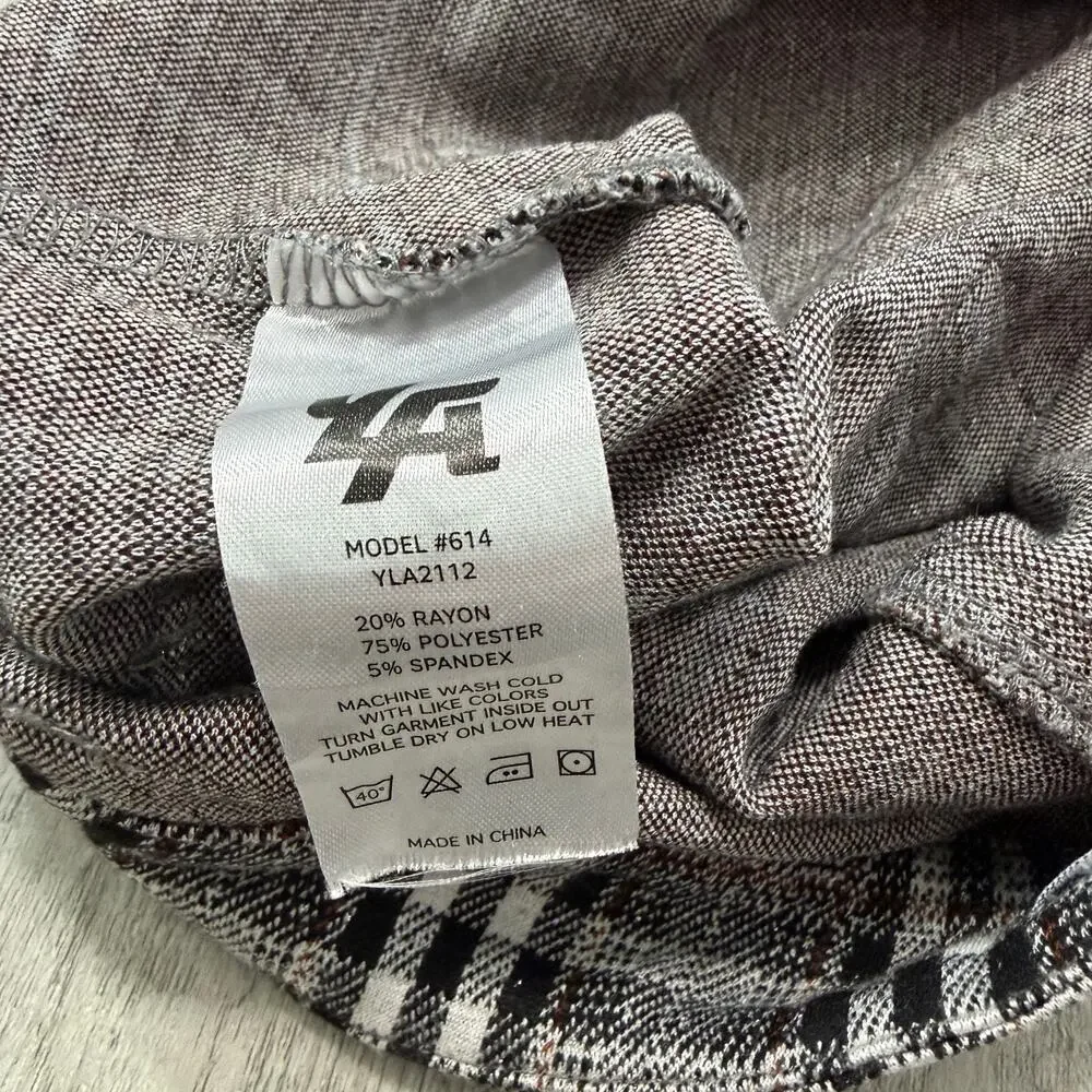 YoungLA Dapper Dress Pants Mens 30x30 Plaid Check 614 Stretch Skinny Fit YLA2112